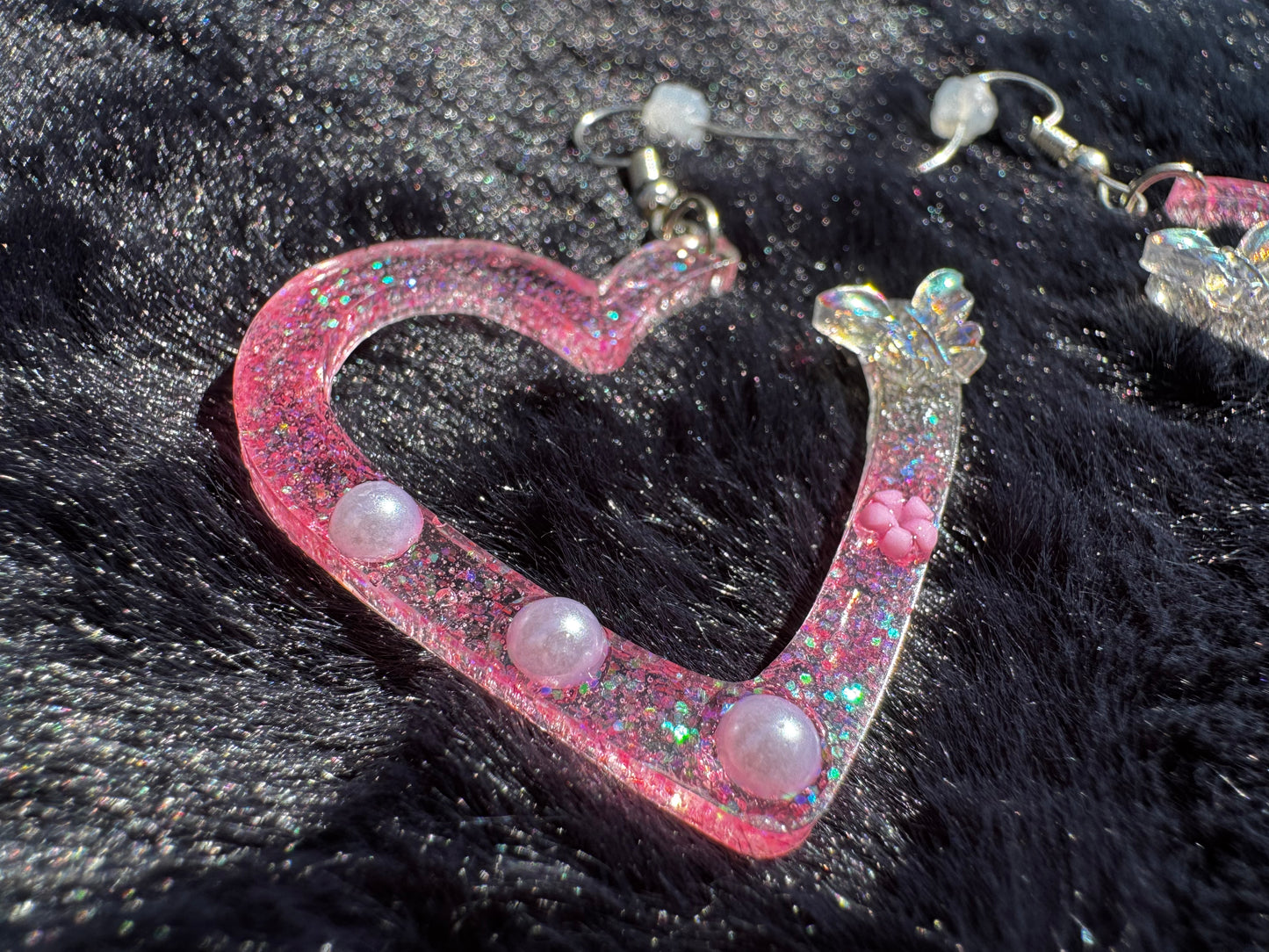 Glitter Code Hoops - Pixel Hearts Collection