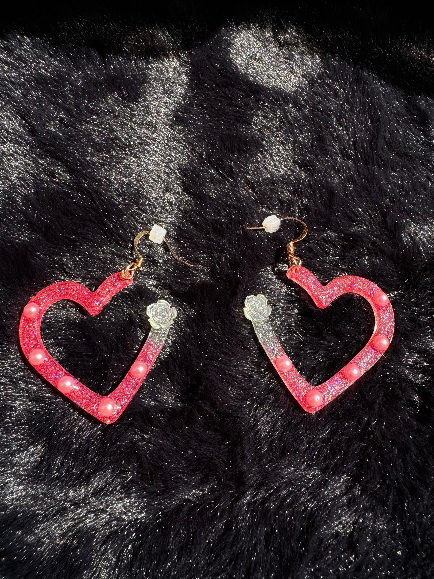 Glitter Code Hoops - Pixel Hearts Collection