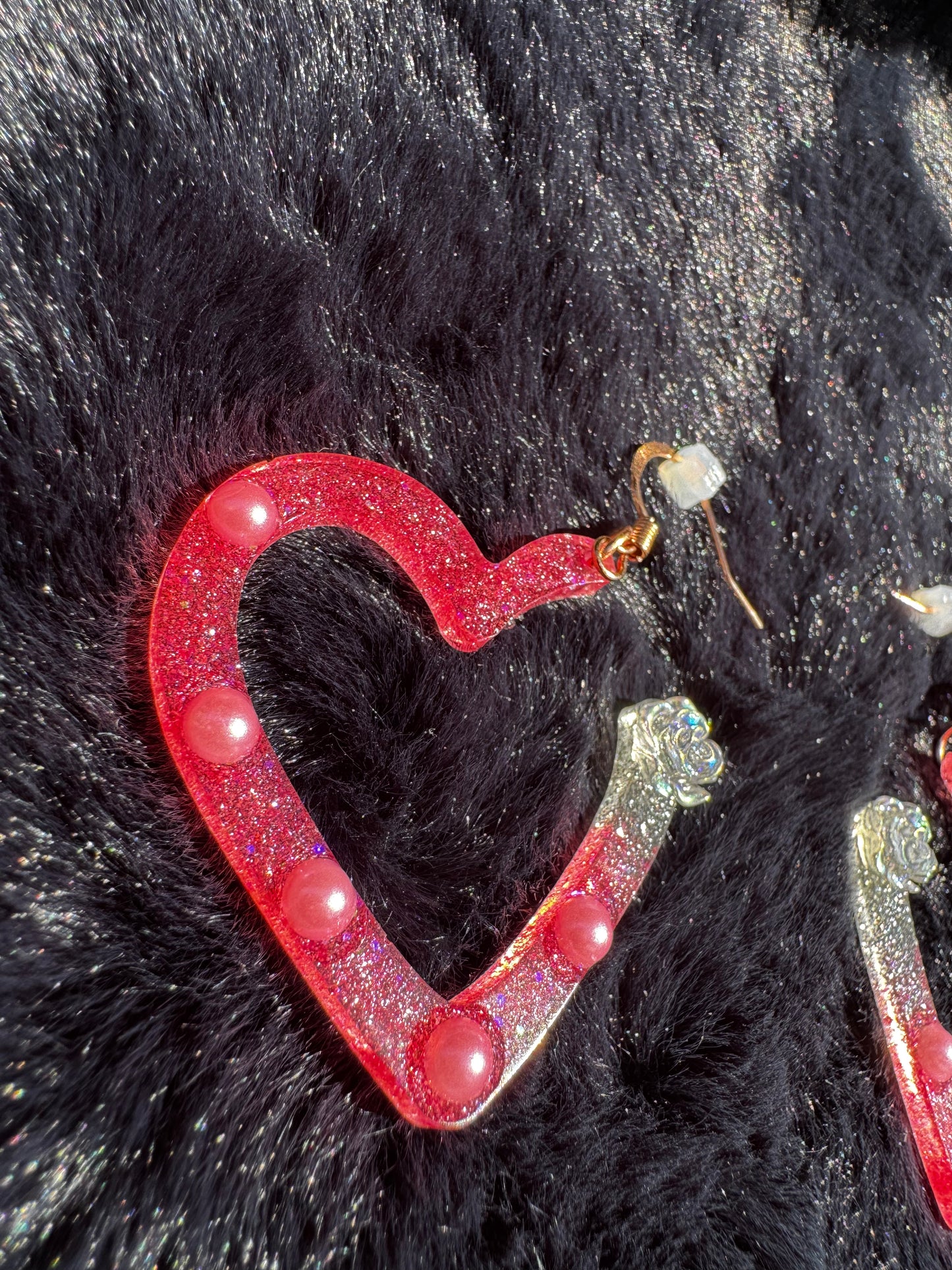 Glitter Code Hoops - Pixel Hearts Collection